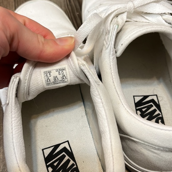 White Vans Lace Up Sneakers - Picture 5 of 7